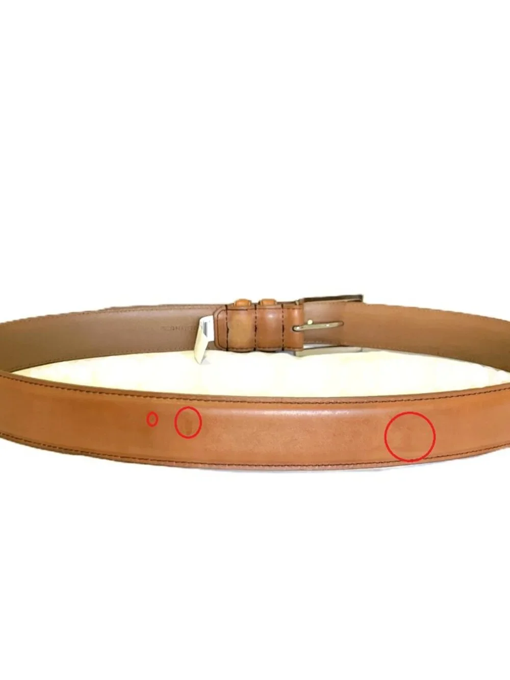Allen Edmonds Wide Basic Leather Belt Walnut 38/97 Silver Buckle